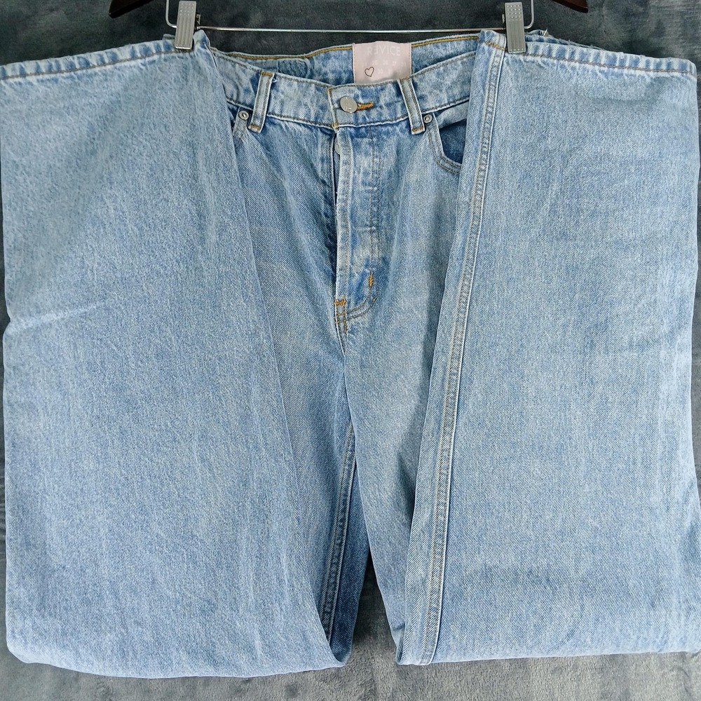 Revice Jeans Womens 29 Light Wash Blue High Rise Straight Leg Button Fly Denim